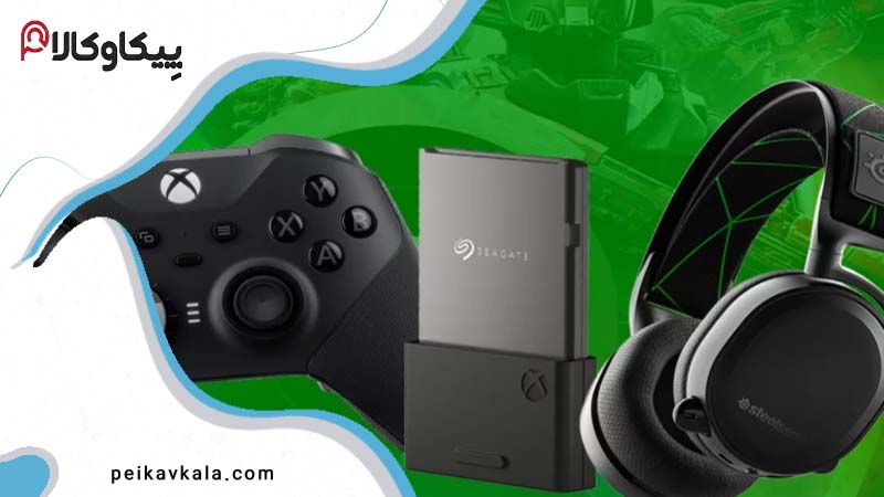 یک کنسول بازی Xbox با کنترلرهای آن و بهترین لوازم جانبی ایکس باکس